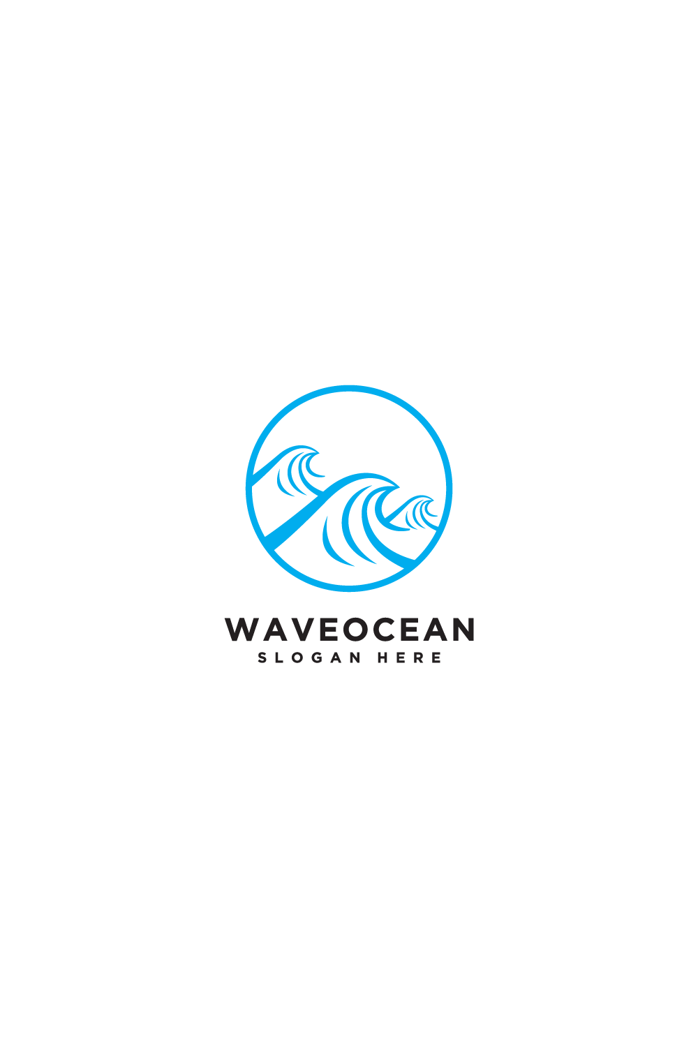 ocean wave logo vector design template pinterest preview image.