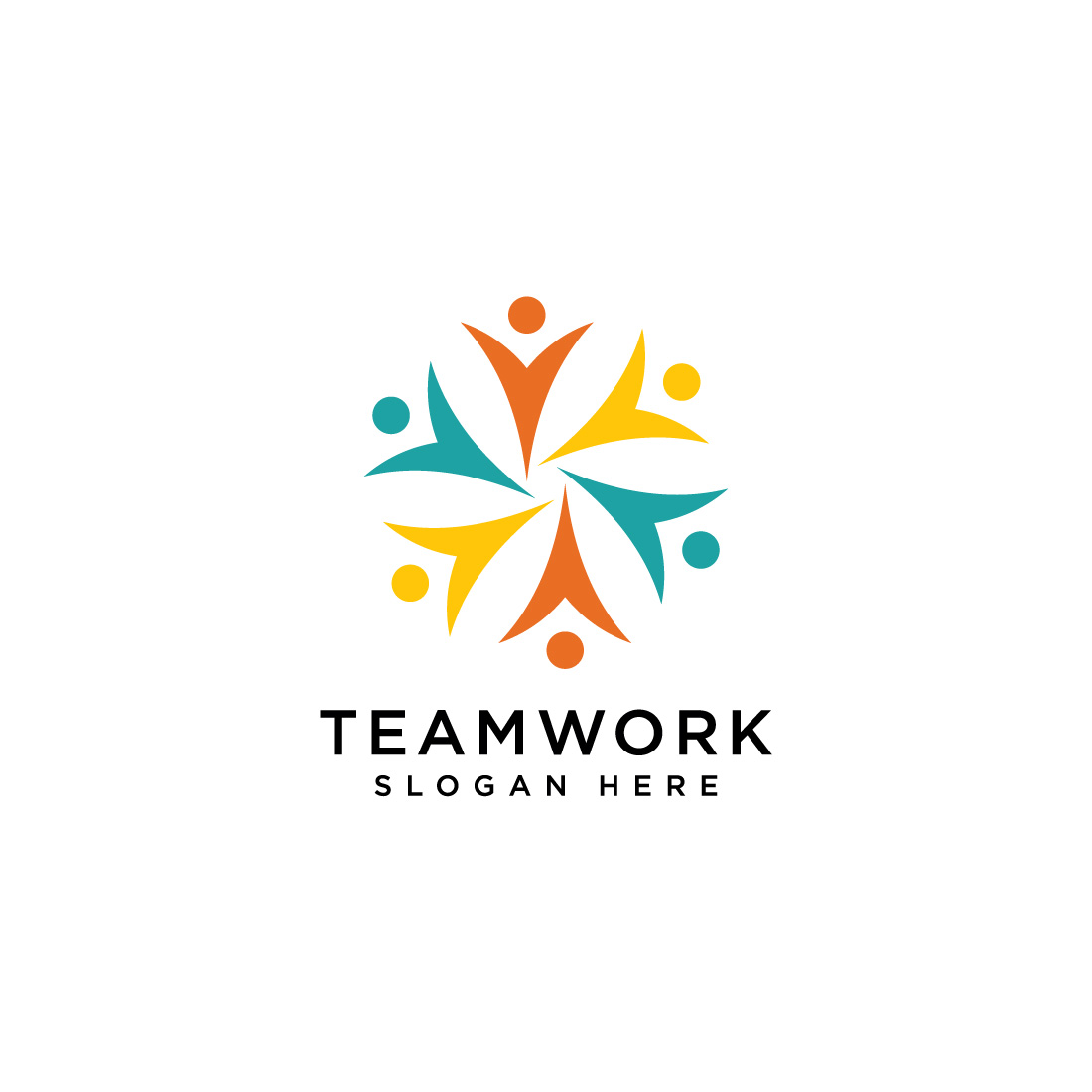 teamwork people community logo design preview image.