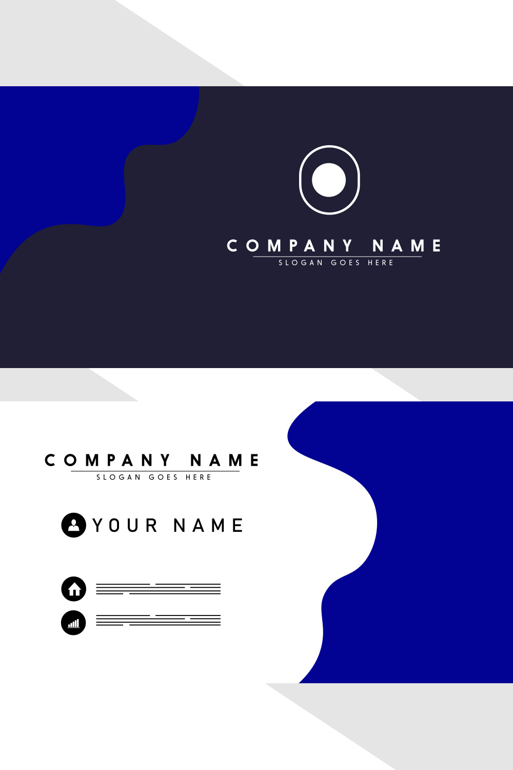 Modern Unique Business Card Design pinterest preview image.