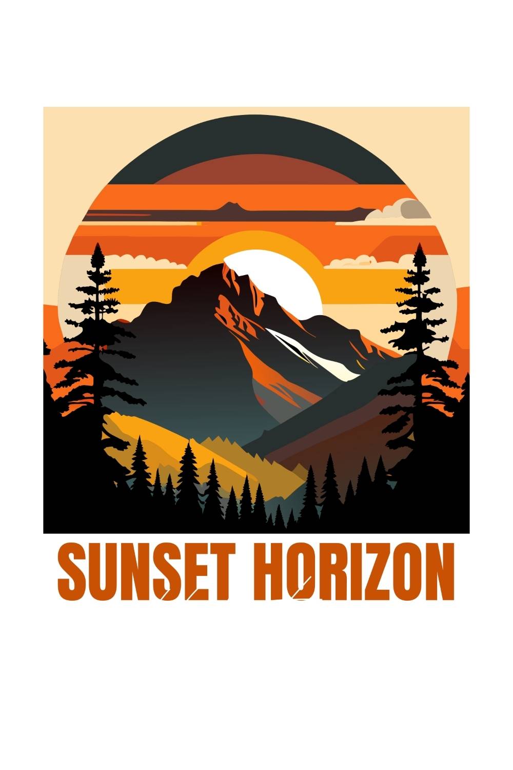 Sunset Horizon Design SVG, PNG pinterest preview image.