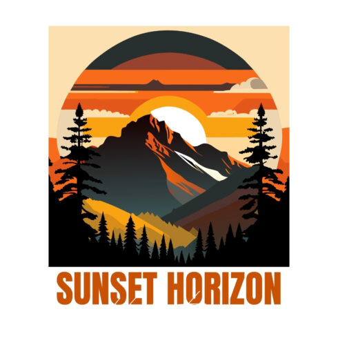 Sunset Horizon Design SVG, PNG cover image.