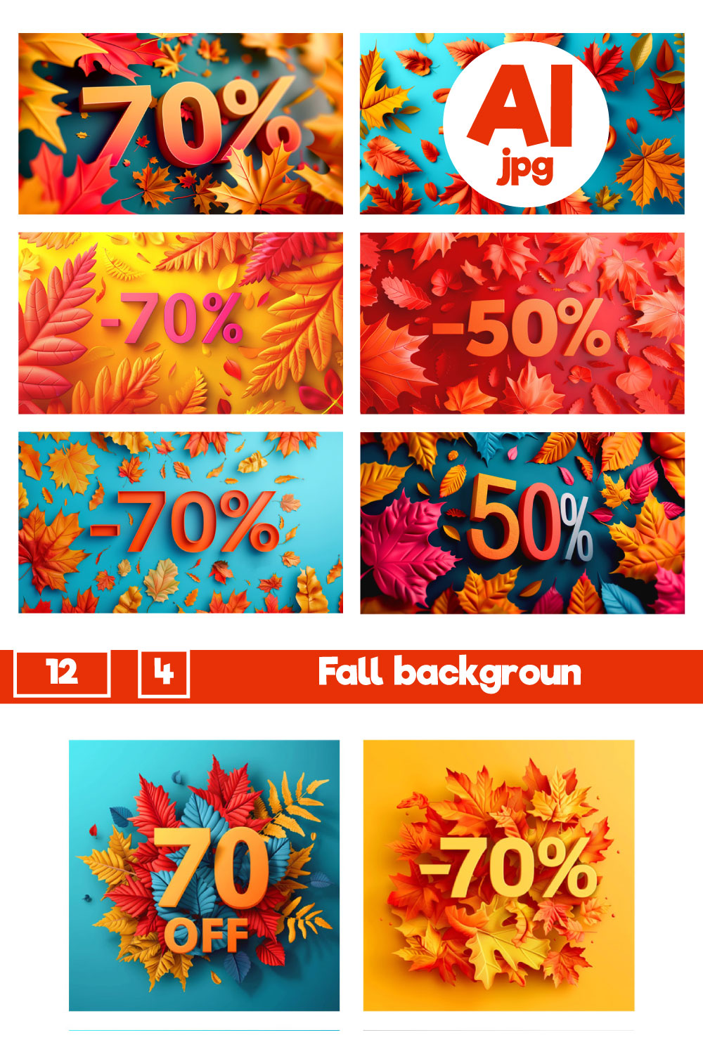 Fall background for sale in 3d pinterest preview image.