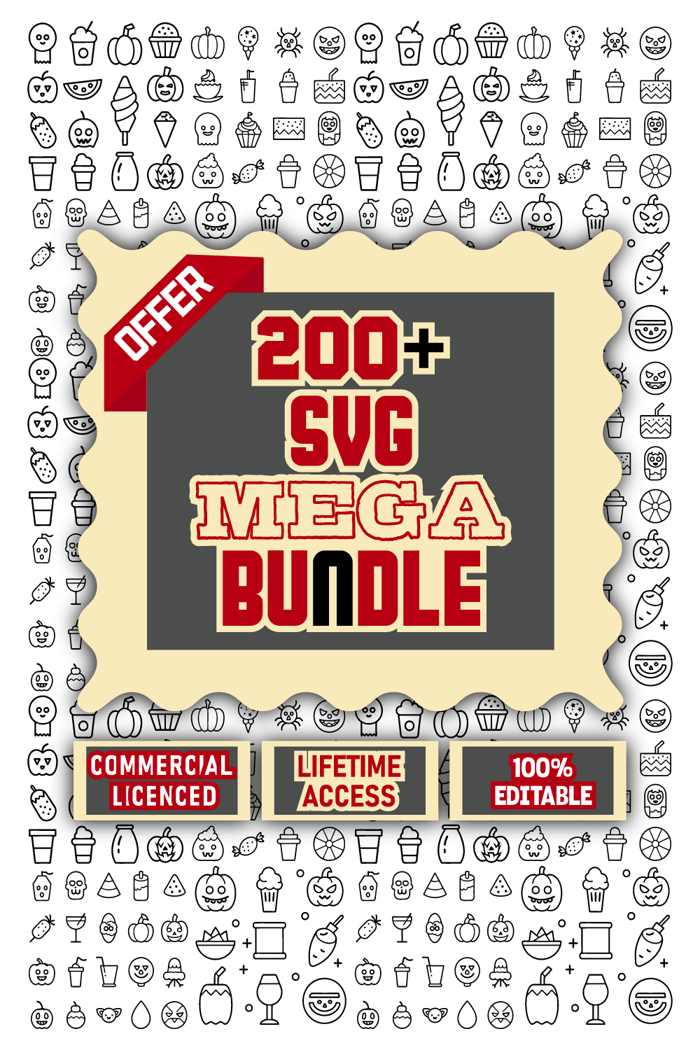 200+ Happy Halloween SVG Mega Bundle- Happy Halloween Vector or Clipart, Halloween Coloring Page, Halloween T-Shirt pinterest preview image.
