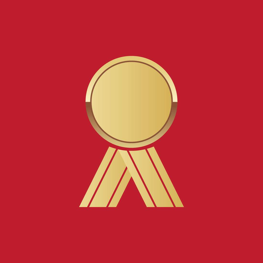 Ribbon Medal icon logo design Award logo, Vector design template preview image.