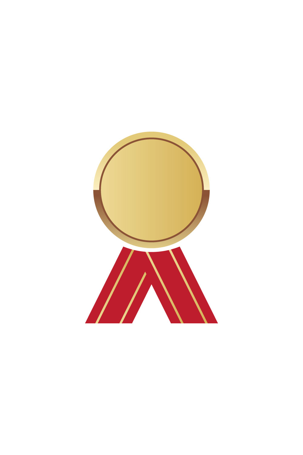 Ribbon Medal icon logo design Award logo, Vector design template pinterest preview image.