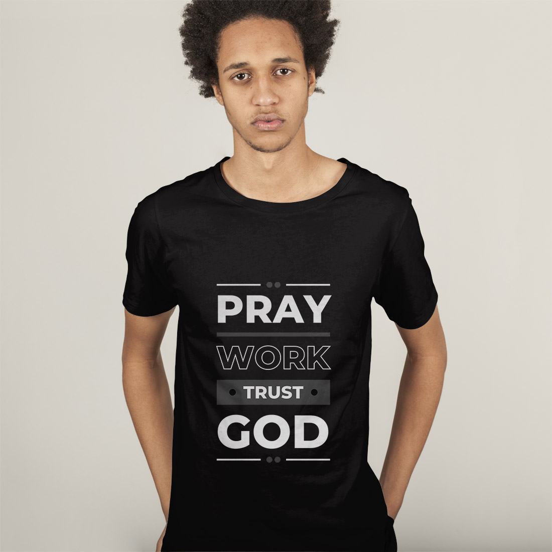 Pray Work Trust God Design SVG, PNG preview image.