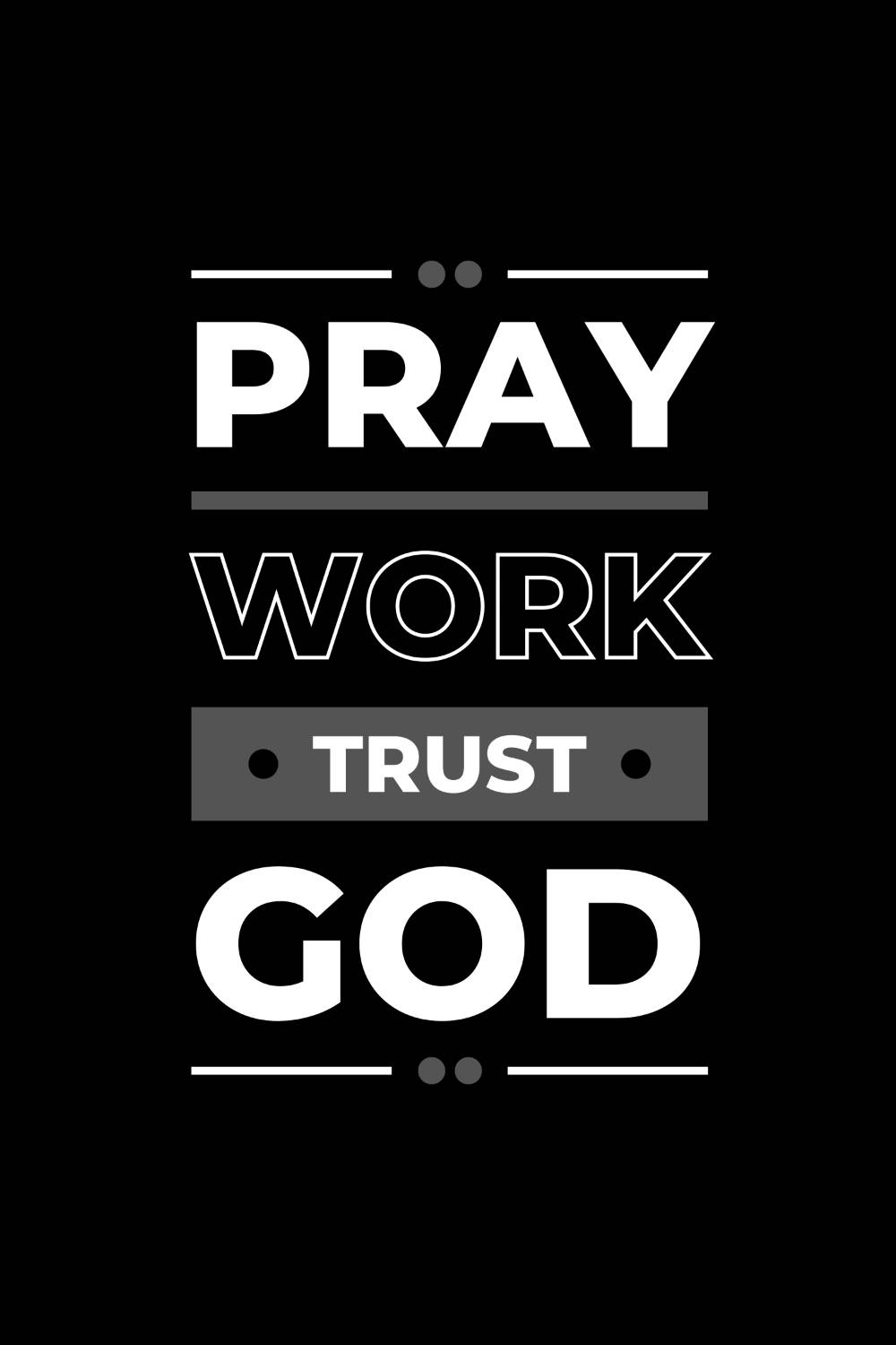 Pray Work Trust God Design SVG, PNG pinterest preview image.