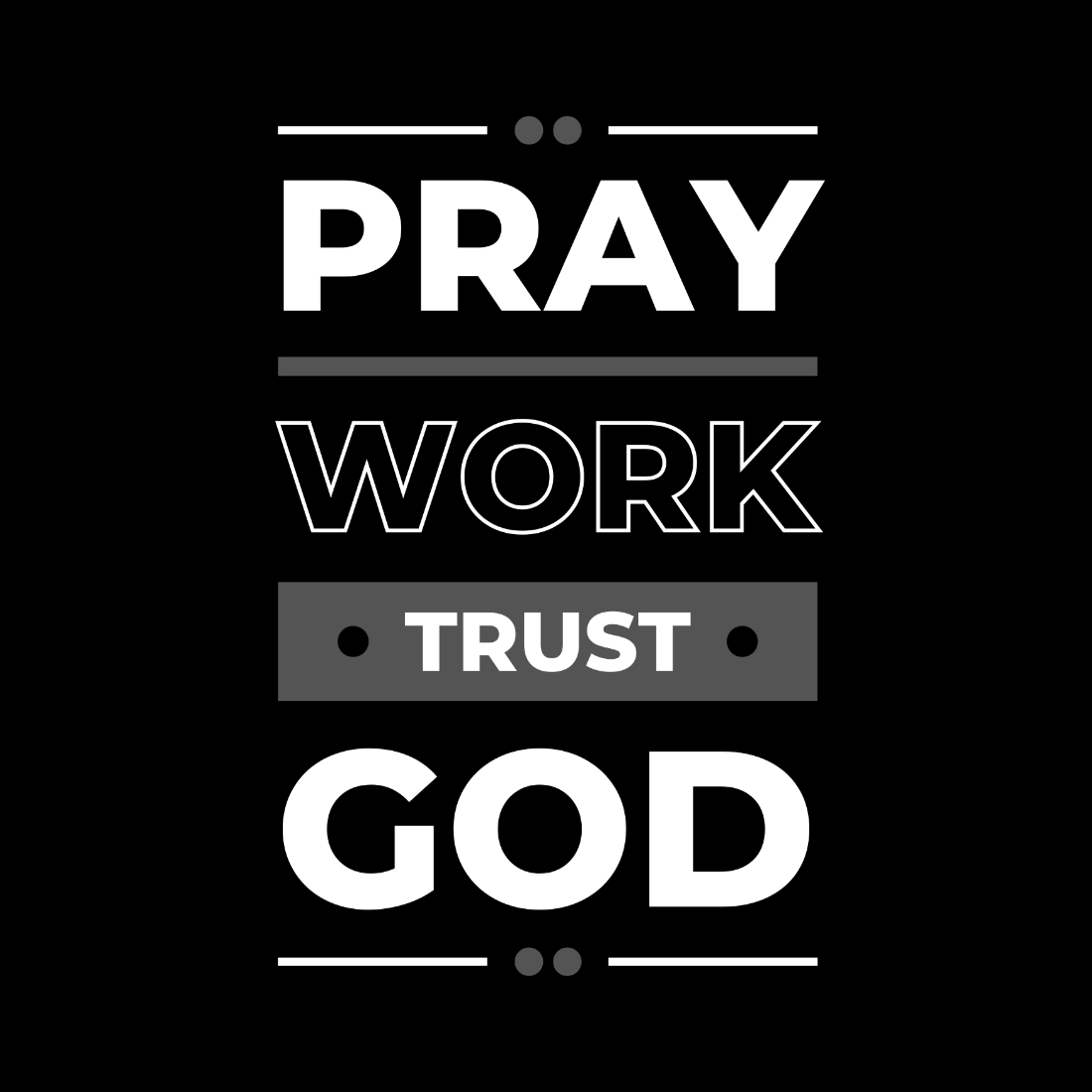 Pray Work Trust God Design SVG, PNG cover image.