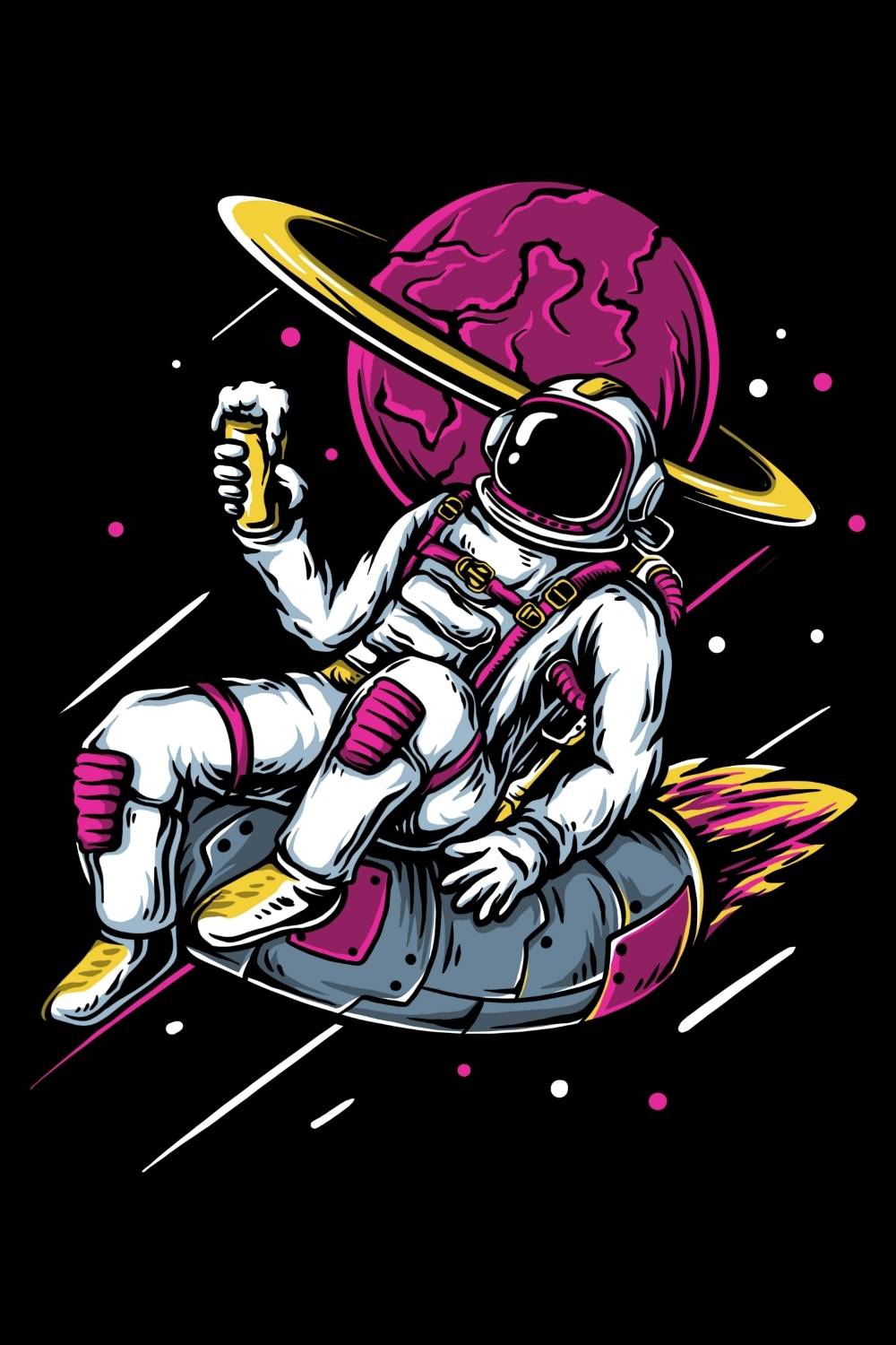 Astronaut Design SVG, PNG pinterest preview image.