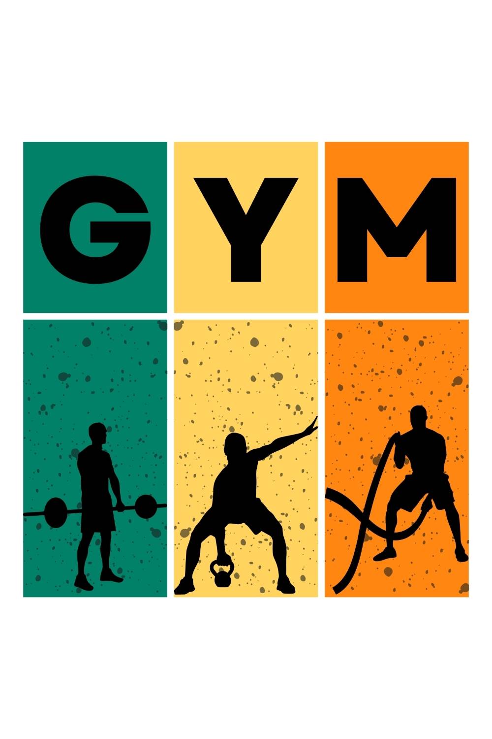 GYM Design SVG, PNG pinterest preview image.