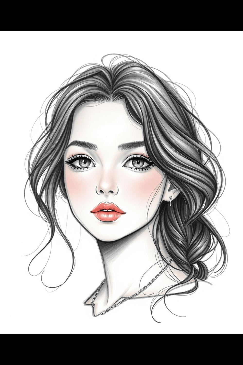 Drawing Image Beautiful Girl pinterest preview image.