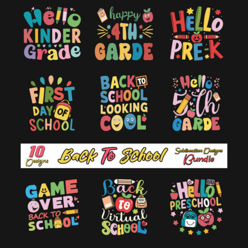 Back to School Sublimation Bundle 9 cover image.