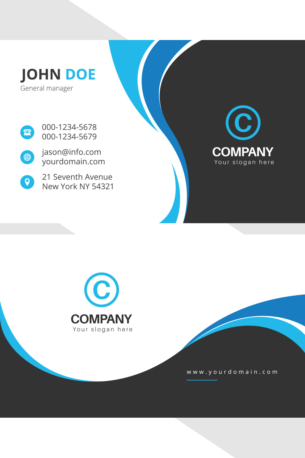 Modern Unique Business Card Design pinterest preview image.