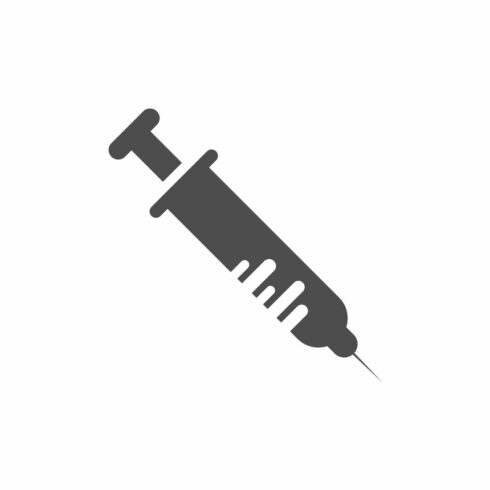 Medical Syringe Injection Logo design Concept, Vector illustration cover image.