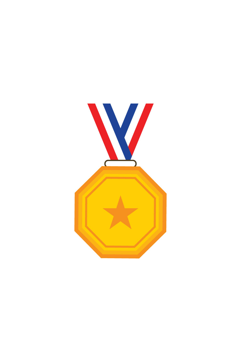 Ribbon Medal icon logo design Award logo, Vector design template pinterest preview image.