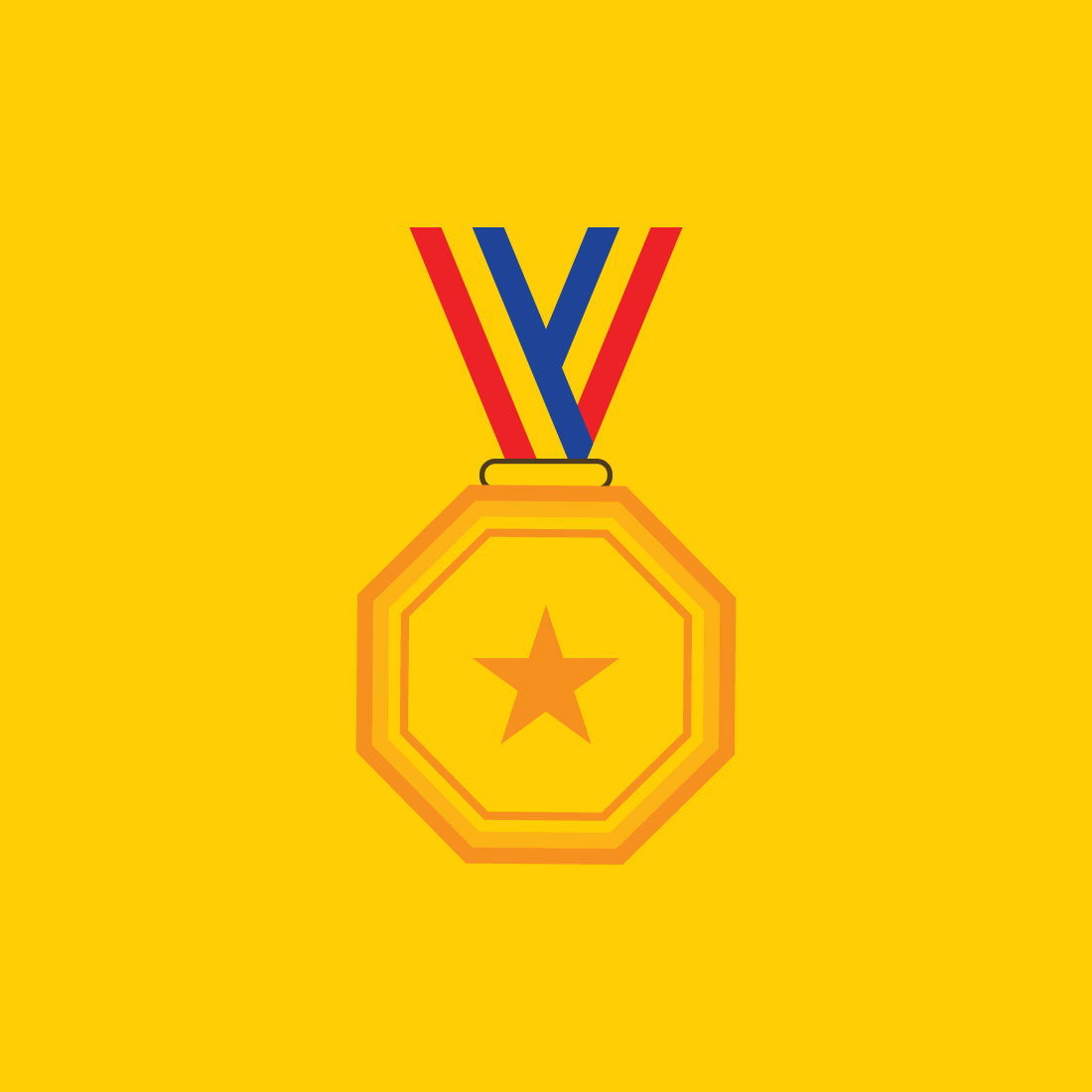 Ribbon Medal icon logo design Award logo, Vector design template preview image.