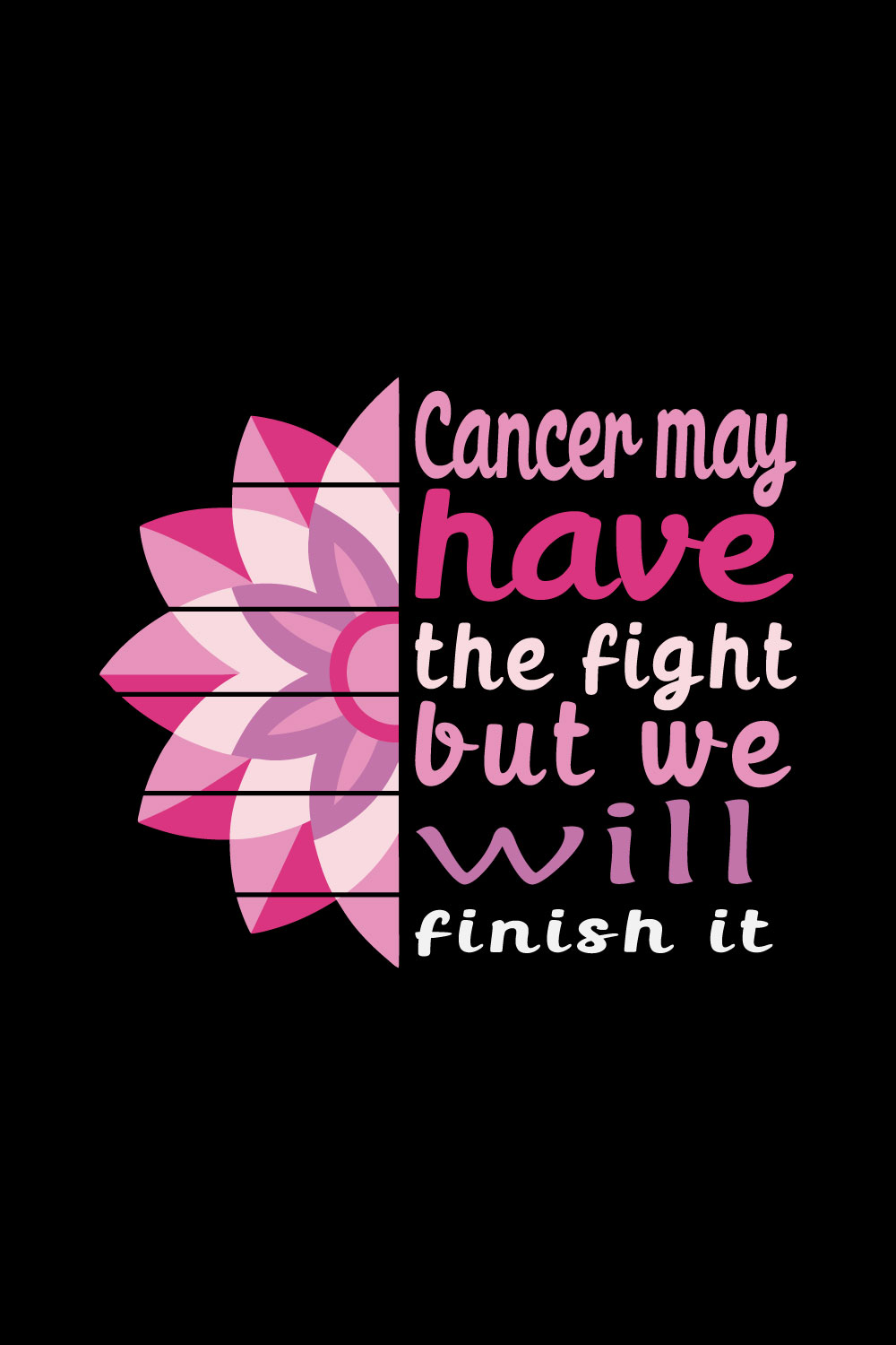 cancer awareness t-shirt design pinterest preview image.