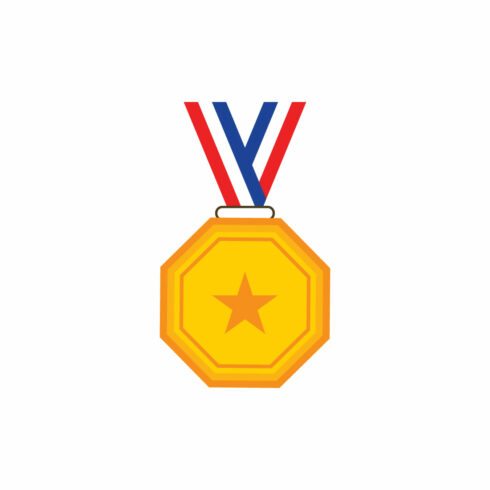 Ribbon Medal icon logo design Award logo, Vector design template cover image.