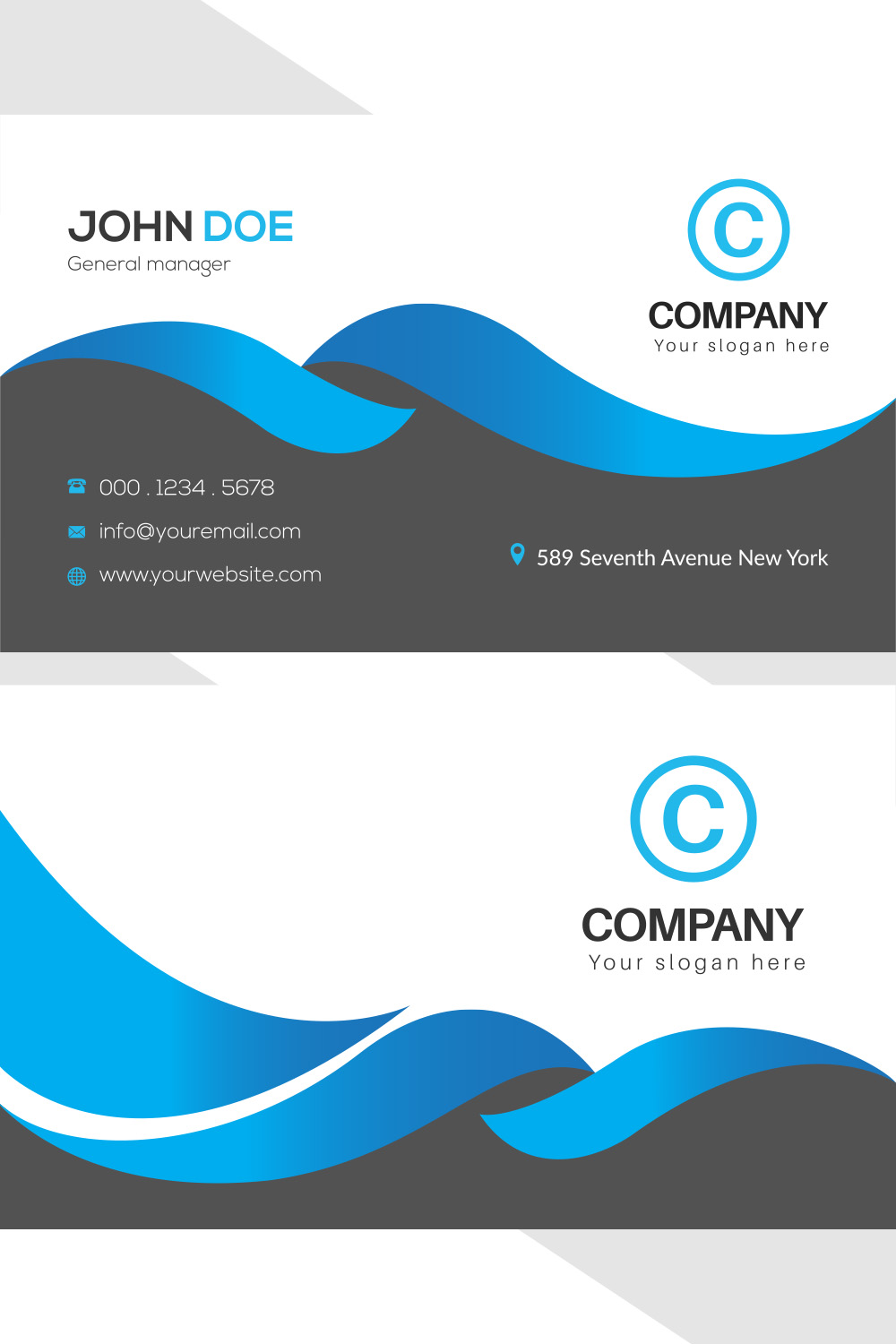 Modern Unique Business Card Design pinterest preview image.