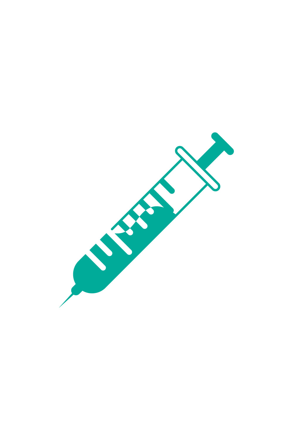 Medical Syringe Injection Logo design Concept, Vector illustration pinterest preview image.