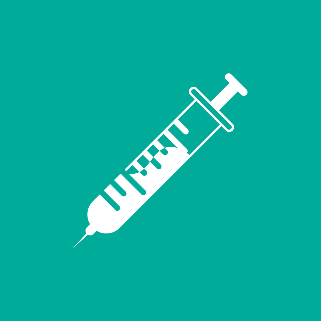 Medical Syringe Injection Logo design Concept, Vector illustration preview image.