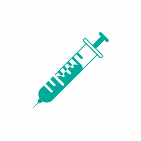 Medical Syringe Injection Logo design Concept, Vector illustration cover image.