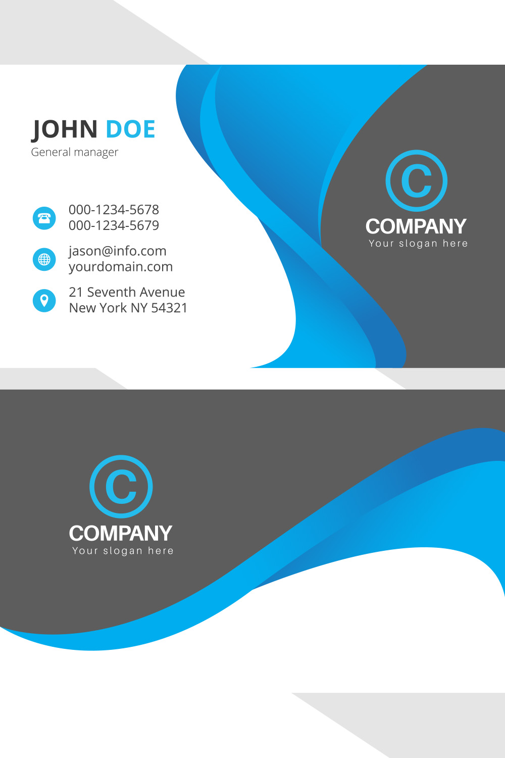 Modern Unique Business Card Design pinterest preview image.