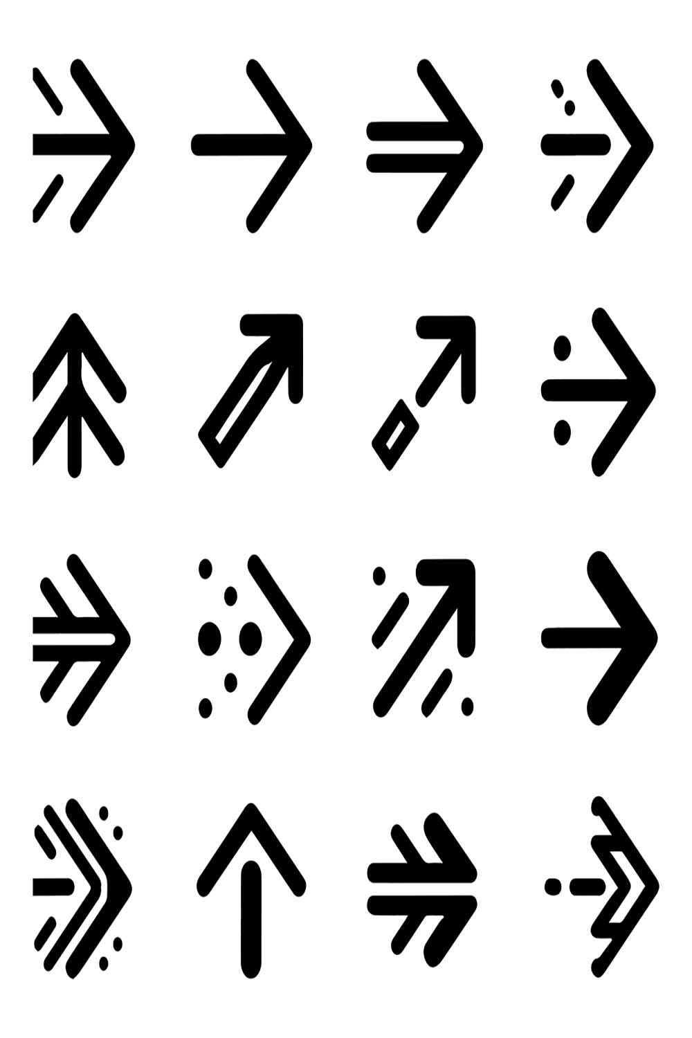 Arrows icon set collection pinterest preview image.