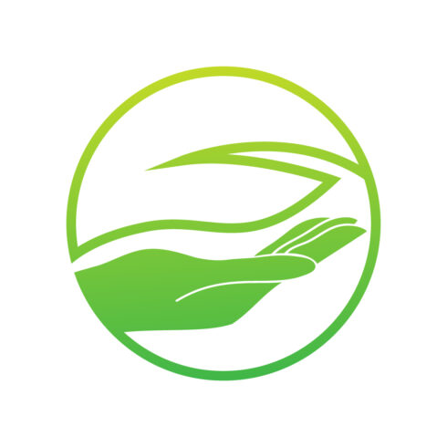 Hand with Leaf Health Care logo design cover image.