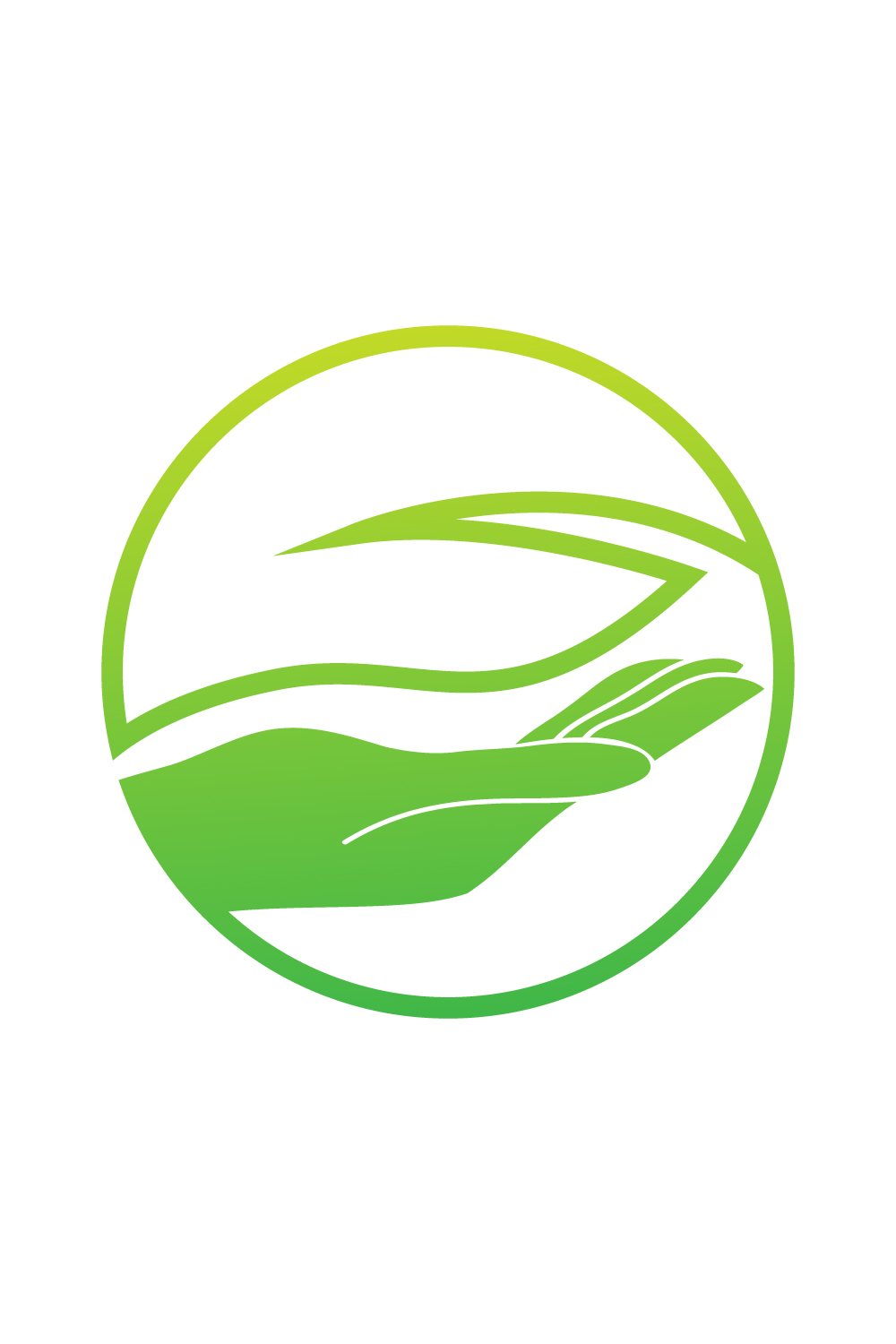Hand with Leaf Health Care logo design pinterest preview image.