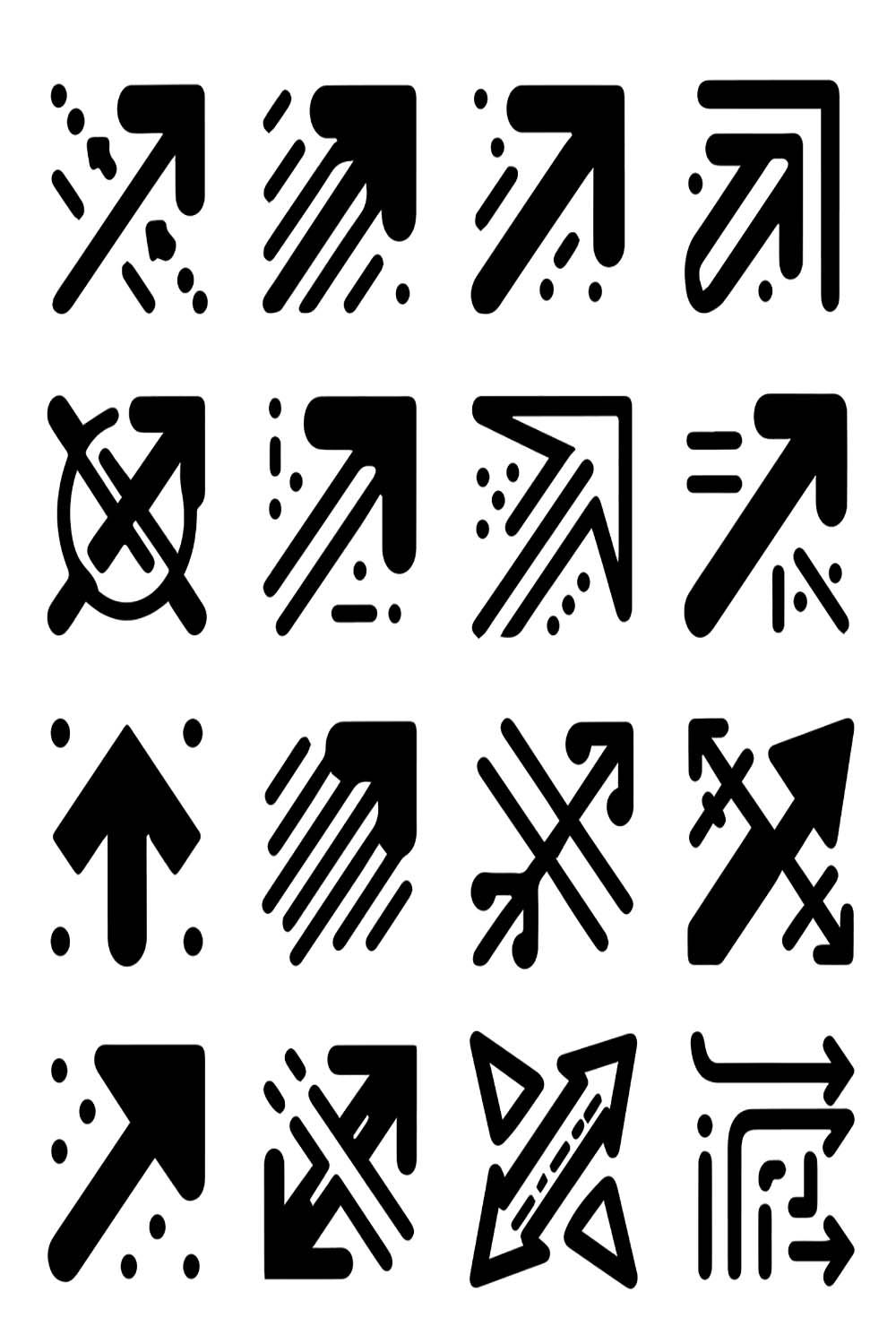 Arrows icon set collection pinterest preview image.