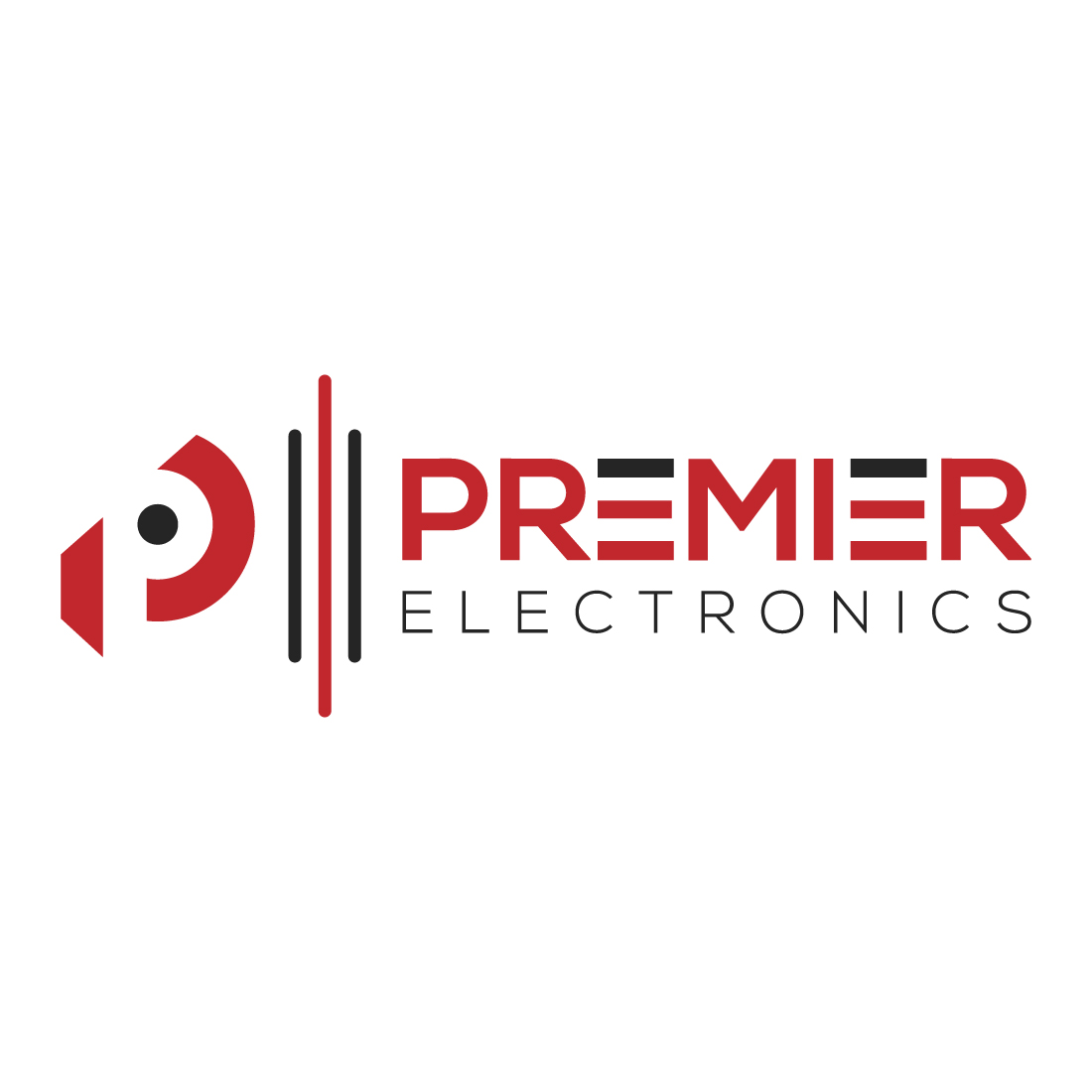 Premier Electronics Letter P logo design preview image.