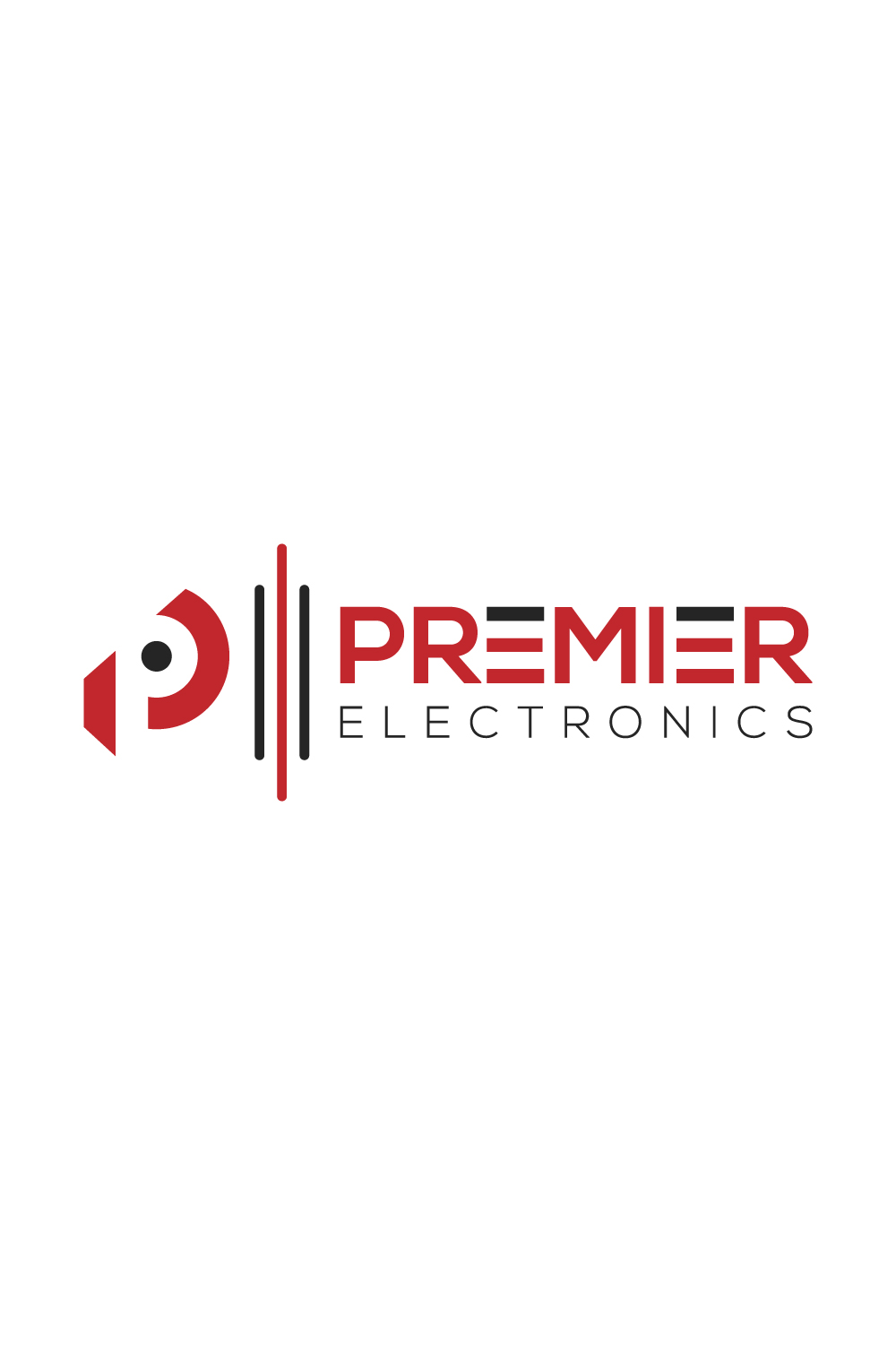 Premier Electronics Letter P logo design pinterest preview image.