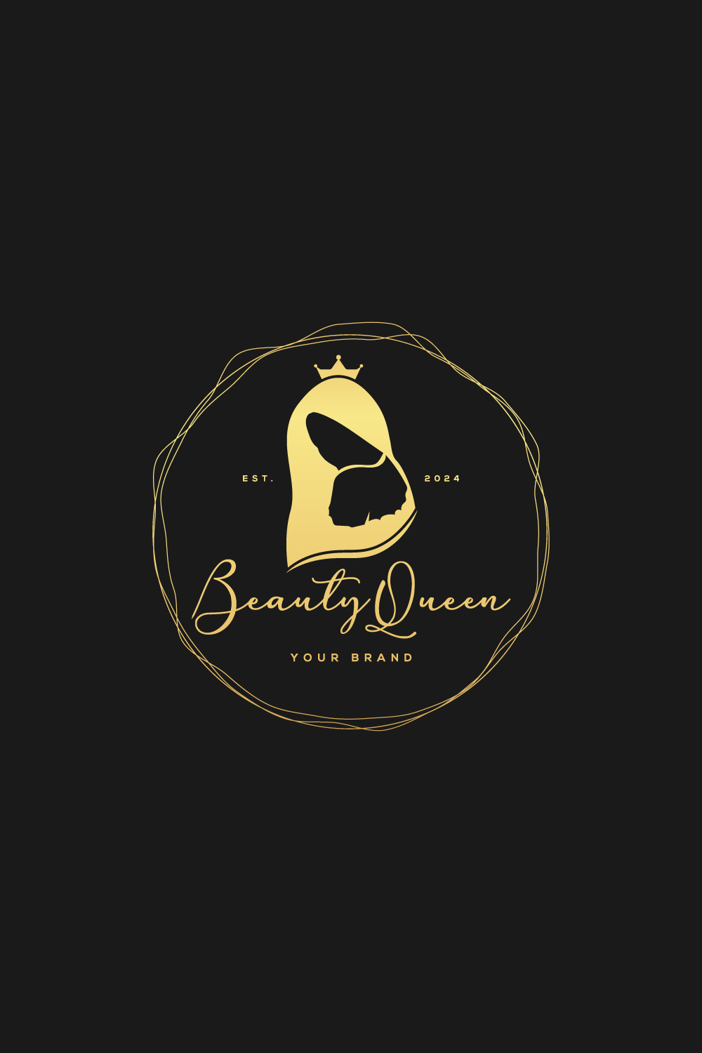 Beauty Queen Logo design pinterest preview image.