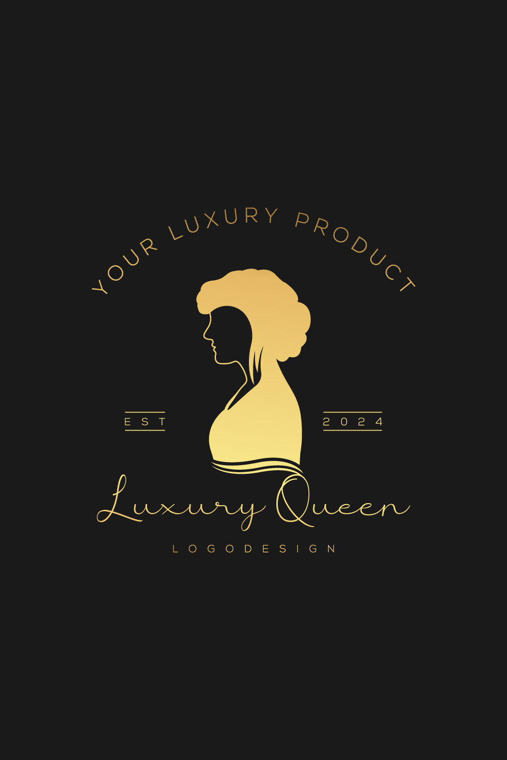 Golden Color Luxury Urban Logo design pinterest preview image.