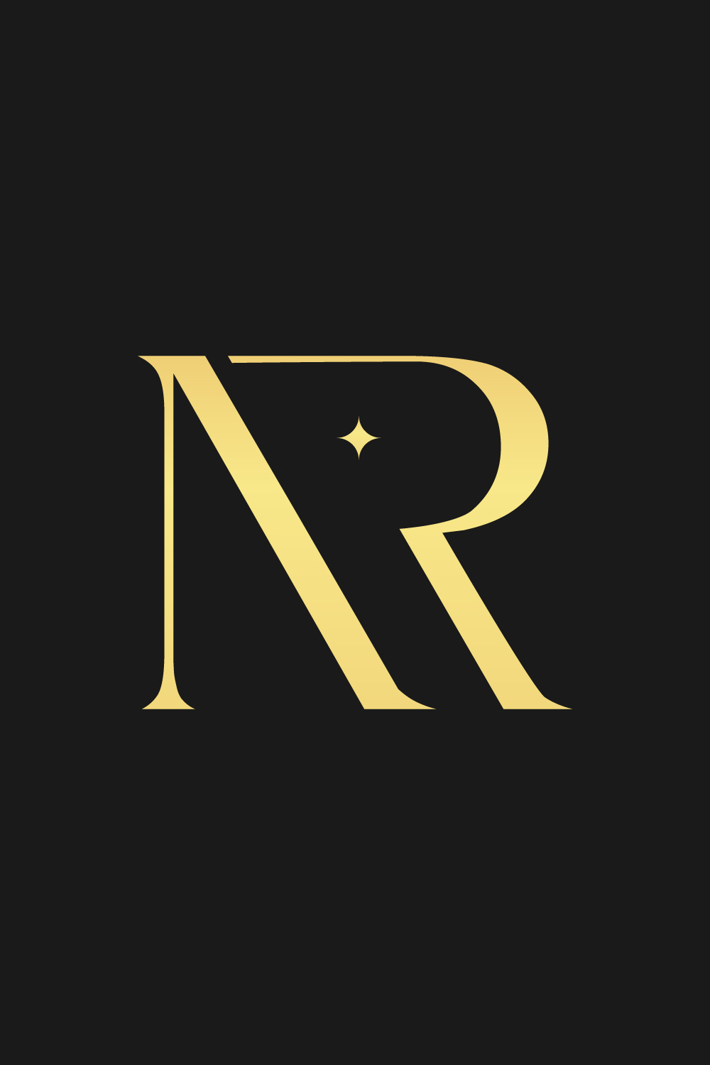 Luxury Letter NR logo design for your brand pinterest preview image.