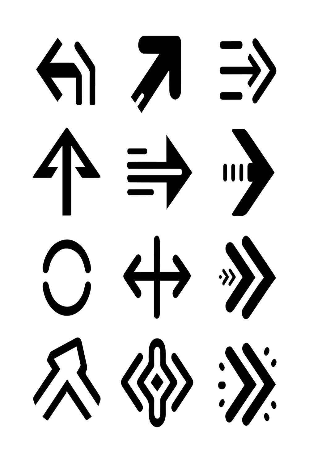 Arrows icon set collection pinterest preview image.