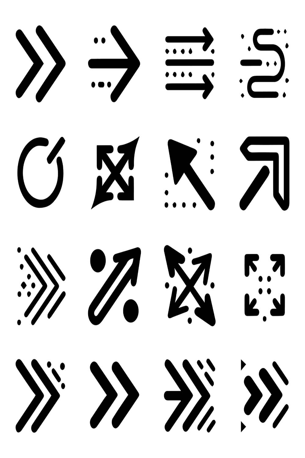 Arrows icon set collection pinterest preview image.