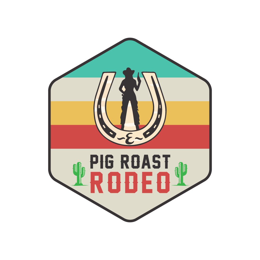 Pig Rider Logo design for t-shirt business preview image.