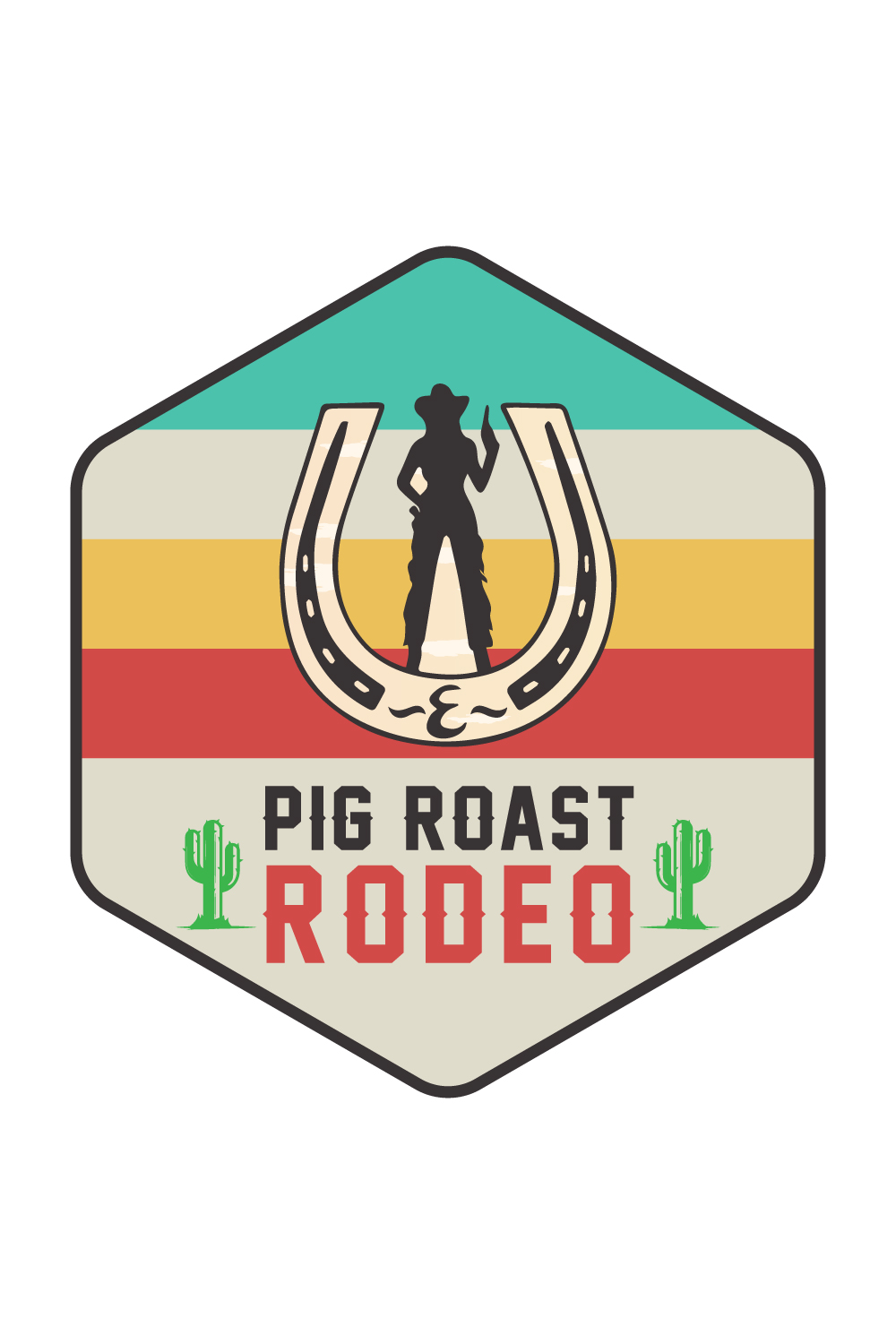 Pig Rider Logo design for t-shirt business pinterest preview image.