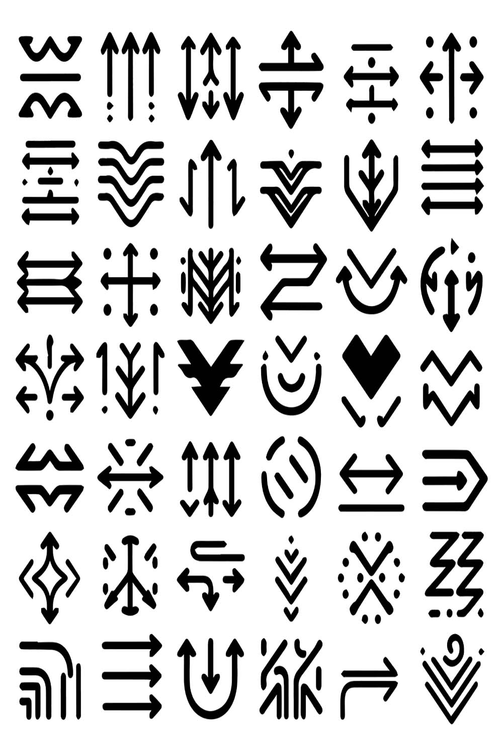 Arrows icon set collection vector illustration pinterest preview image.