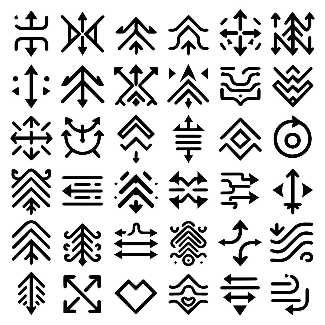 Arrows icon set collection vector illustration preview image.