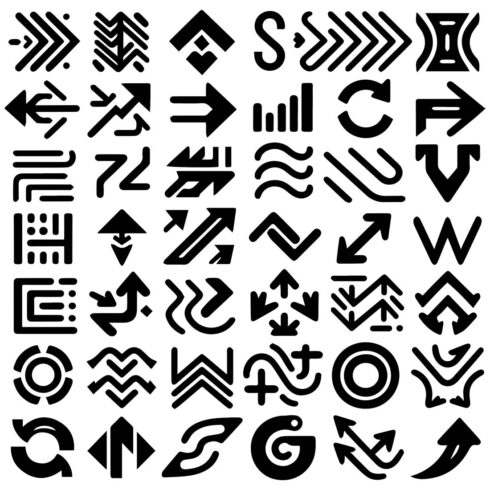 Arrows icon set collection vector illustration cover image.