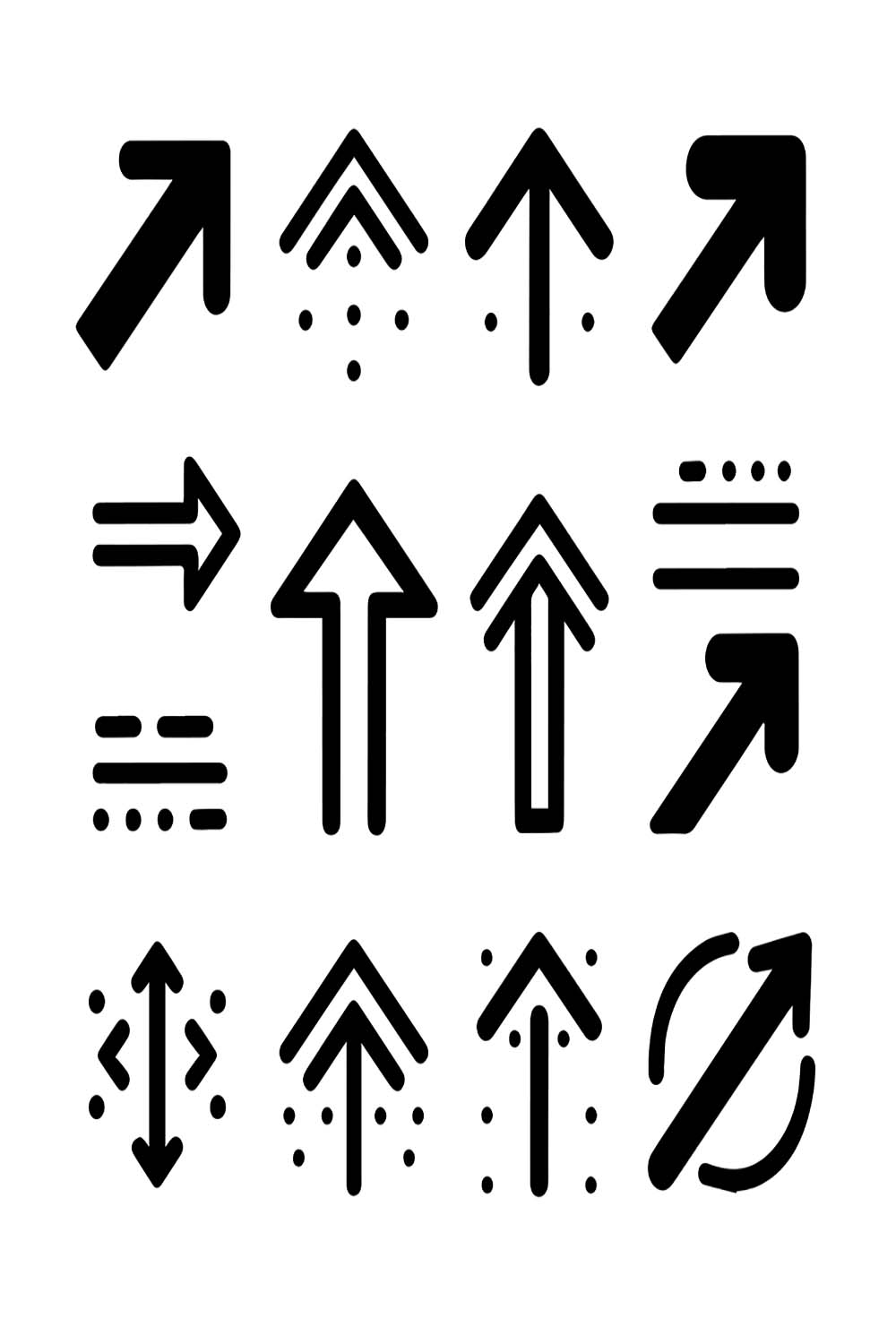 Arrows icon set collection pinterest preview image.