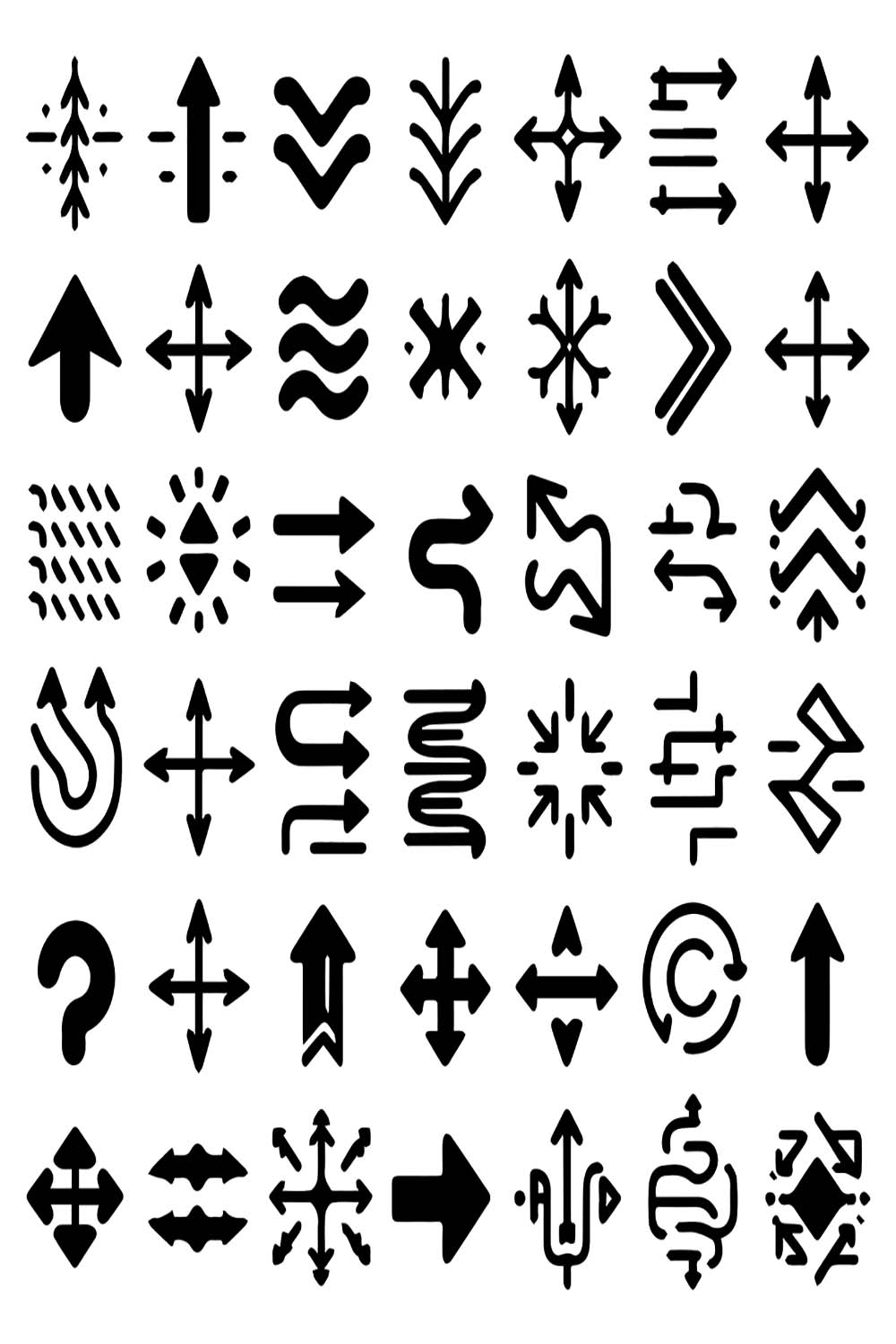 Arrows icon set collection vector illustration pinterest preview image.