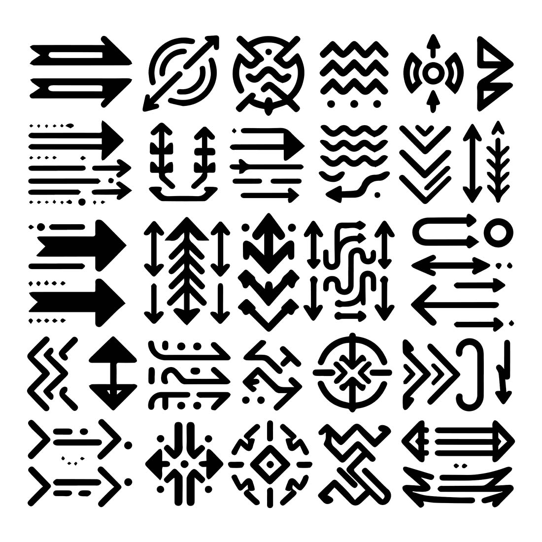 Arrow line icon set collection vector illustrations preview image.