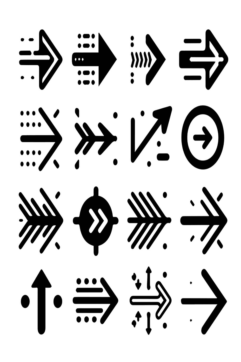 Arrows icon set collection pinterest preview image.