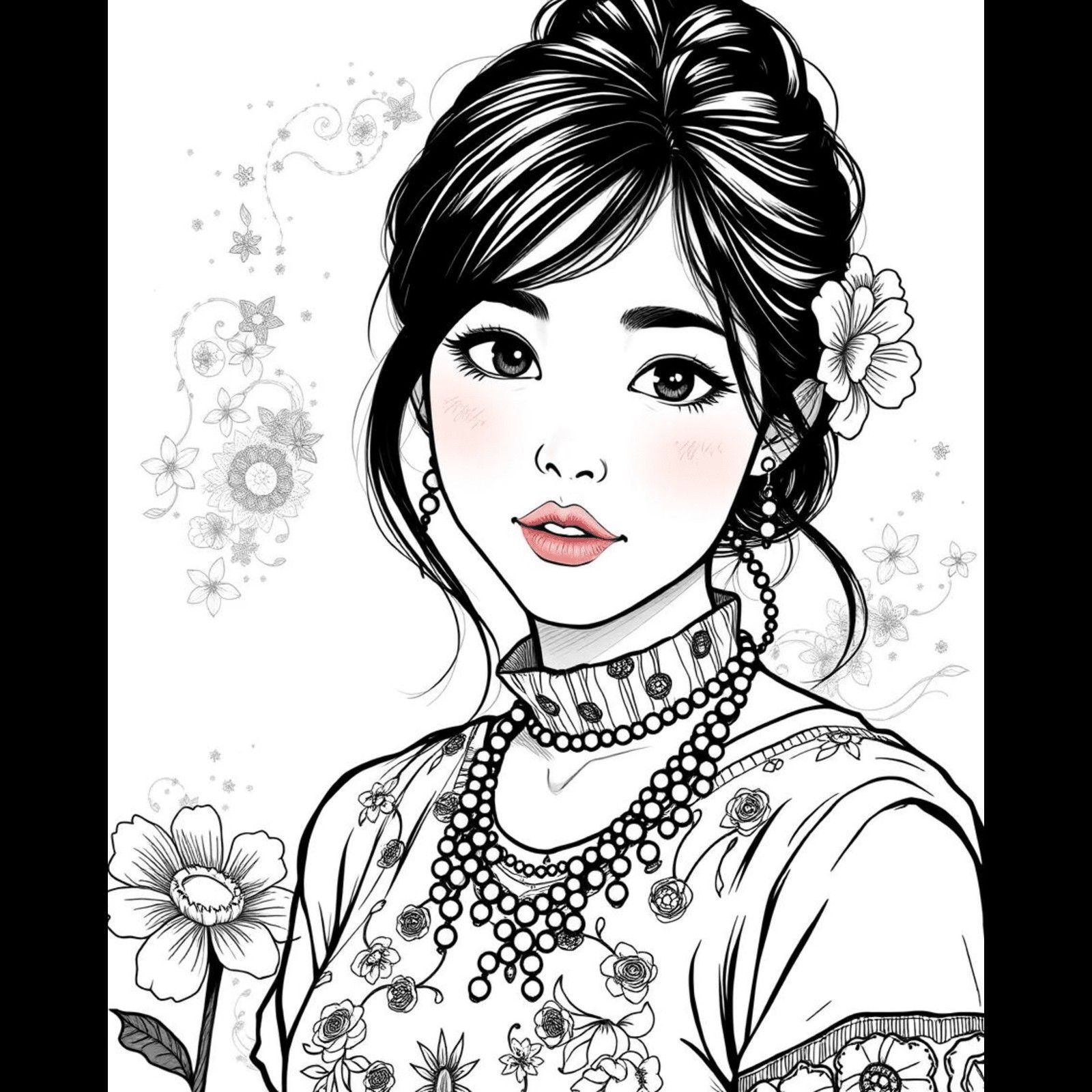 Drawing Image Beautiful Girl cover image.