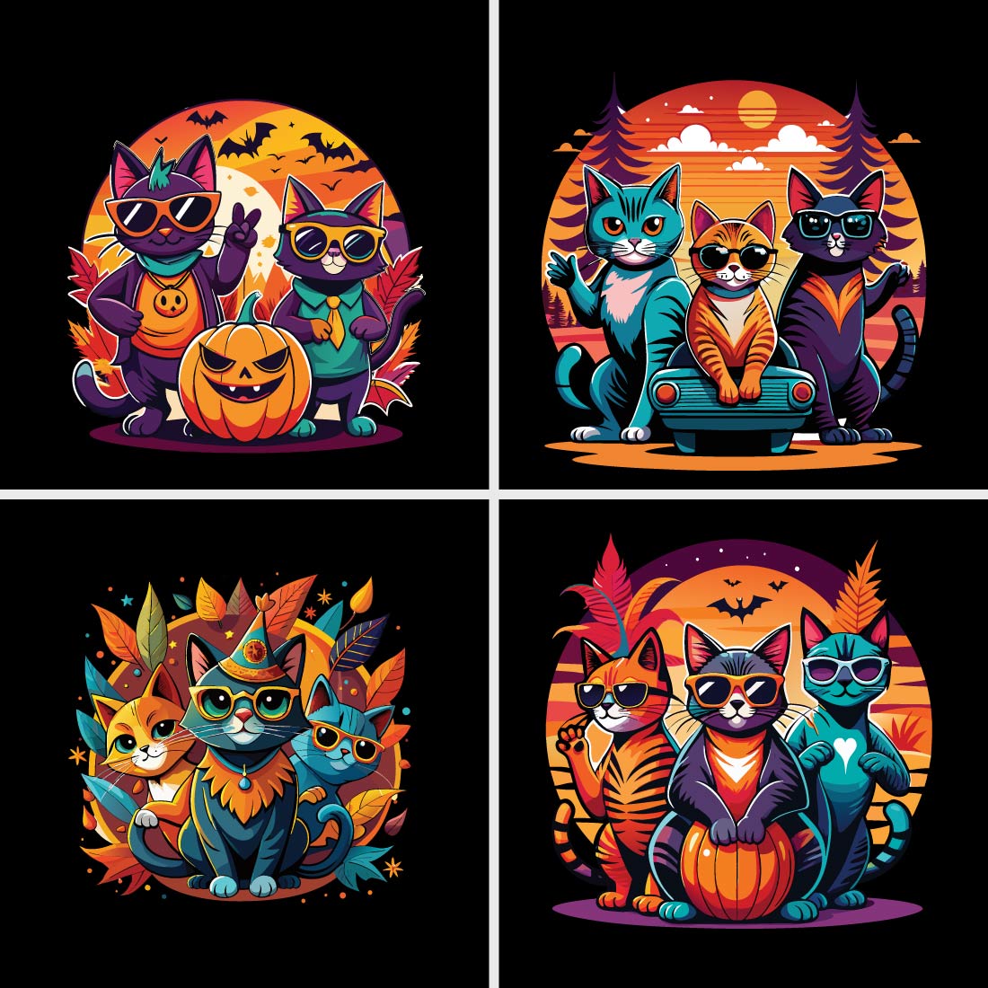 ai halloween cat vector t shirt mh 696