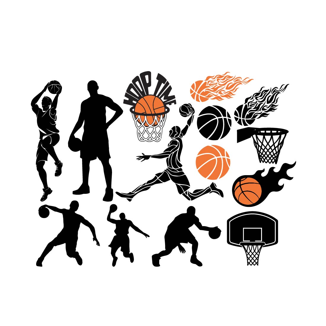 Basketball SVG Bundle, Basketball PNG Bundle, Basketball Clipart, Basketball Silhouette, Basketball SVG Cut Files for Cricut, Team Shirt preview image.